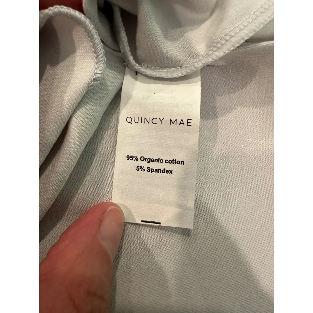 Quincy Mae Organic Cotton Wrap Top and Footed Pant Set Oat Gray 0-3M NWT